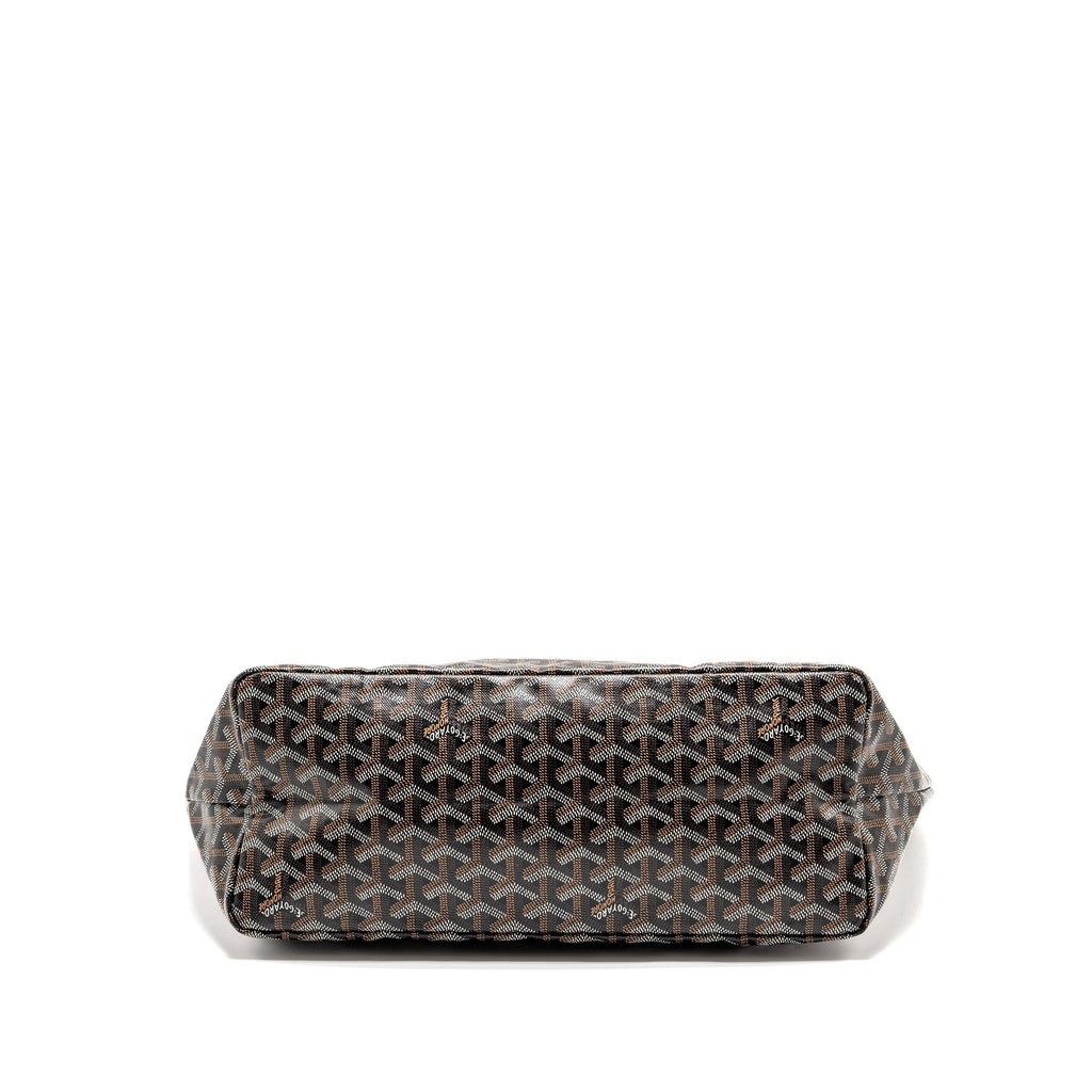 GOYARD SAINT LOUIS PM TOTE  BAG GOYARDINE CANVAS / CALFSKIN BLACK SHW