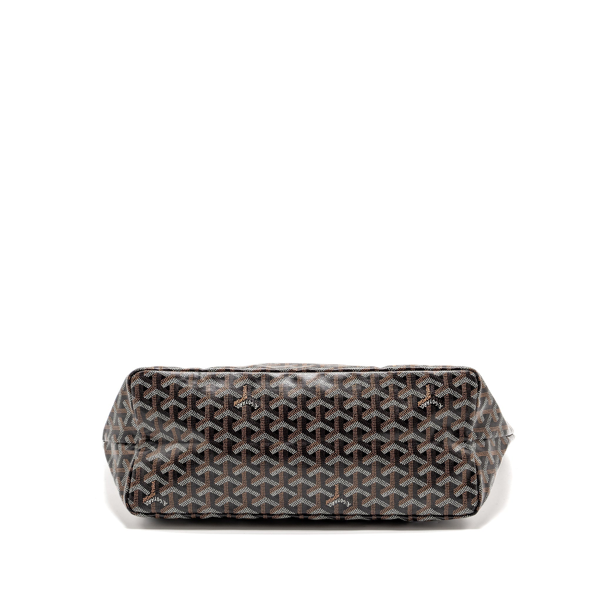 GOYARD SAINT LOUIS PM TOTE  BAG GOYARDINE CANVAS / CALFSKIN BLACK SHW