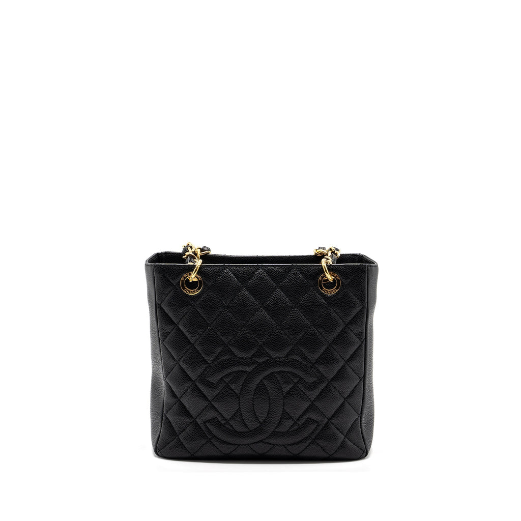 CHANEL GRAND SHOPPING TOTE BAG PM CAVIAR BLACK GHW