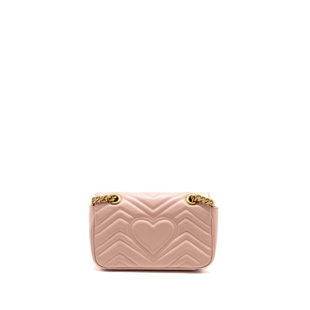 GUCCI SMALL GG MARMONT SHOULDER BAG CALFSKIN PINK GHW