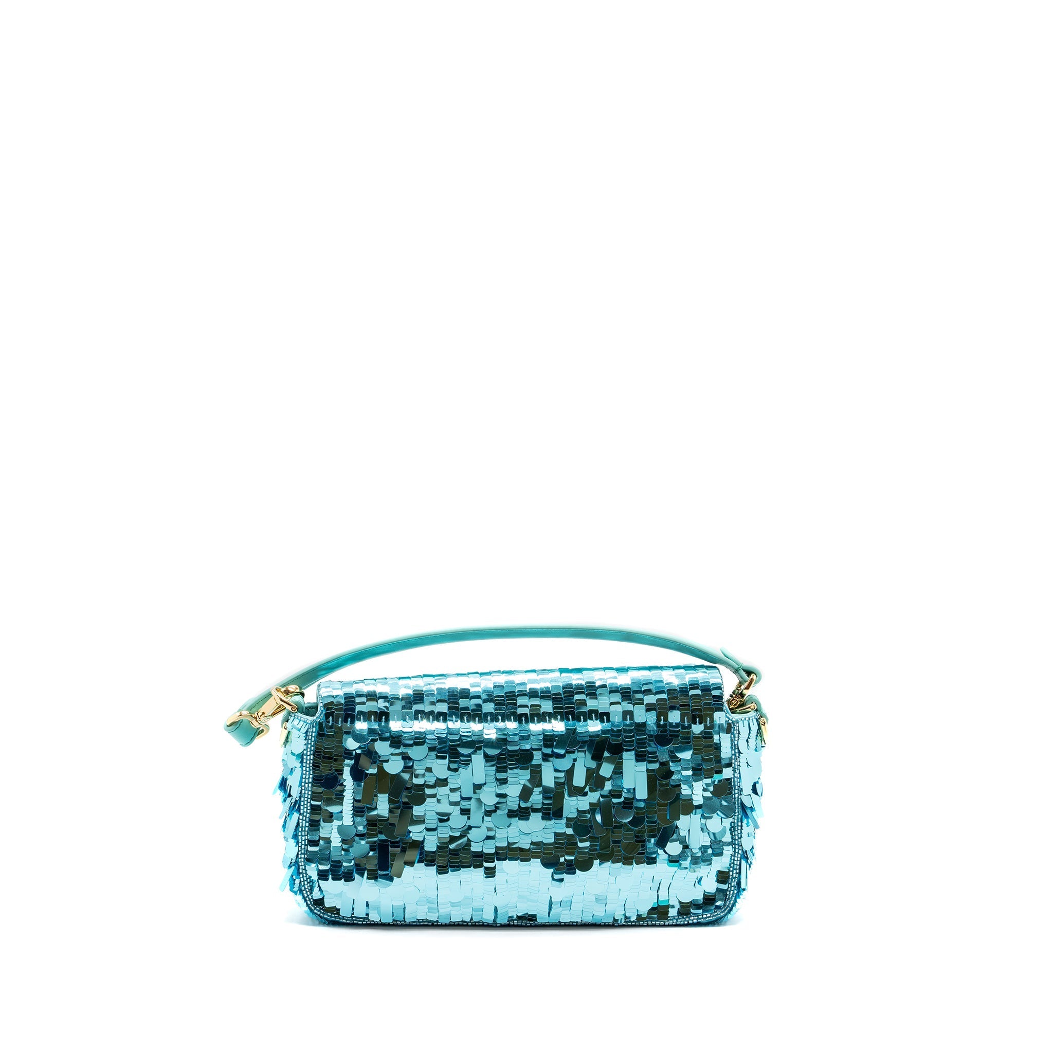 FENDI BAGUETTE BAG SEQUIN / LEATHER BLUE GHW