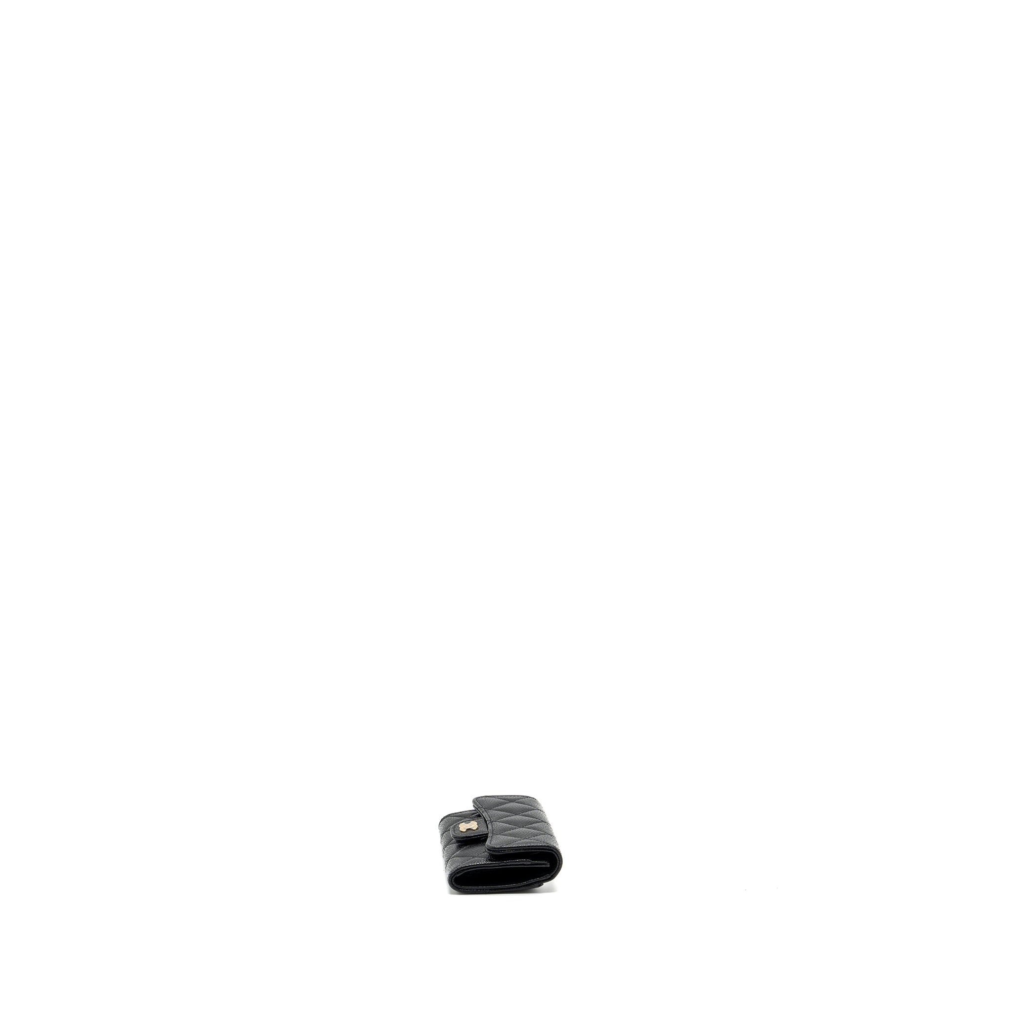 CHANEL CLASSIC FLAP CARD HOLDER CAVIAR BLACK GHW (MICROCHIP)