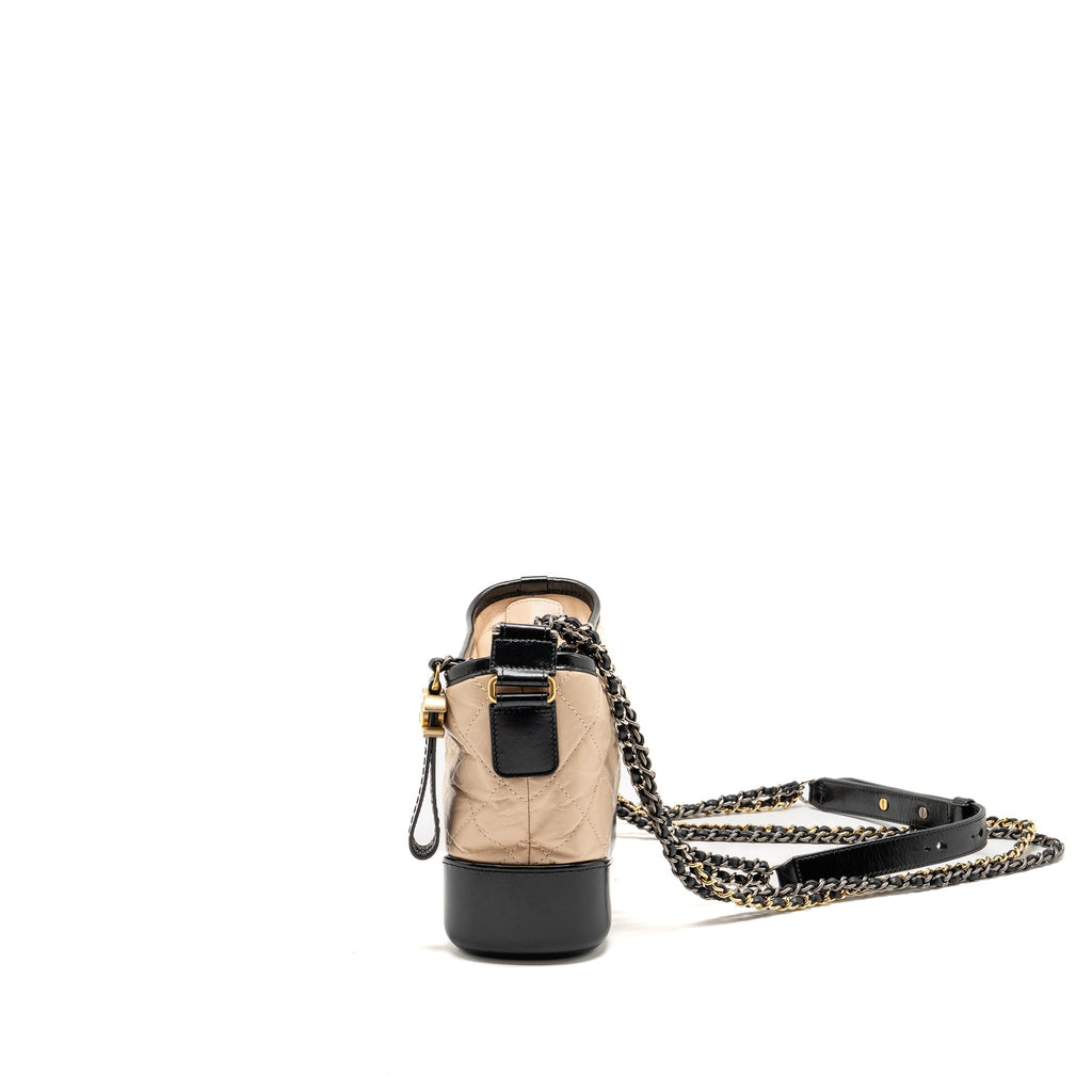 CHANEL SMALL GABRIELLE HOBO BAG CALFSKIN BEIGE MULTICOLOUR HARDWARE