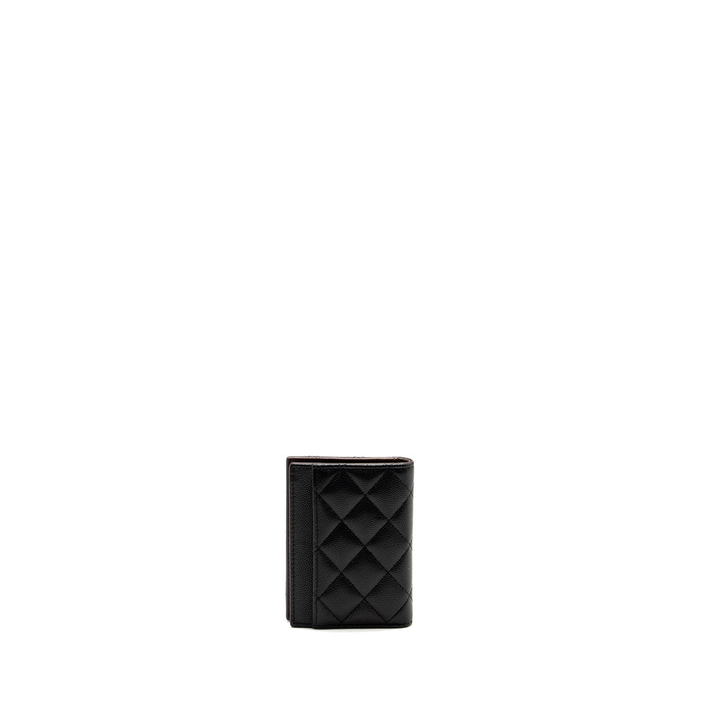 CHANEL COMPACT CARD HOLDER CAVIAR BLACK LGHW