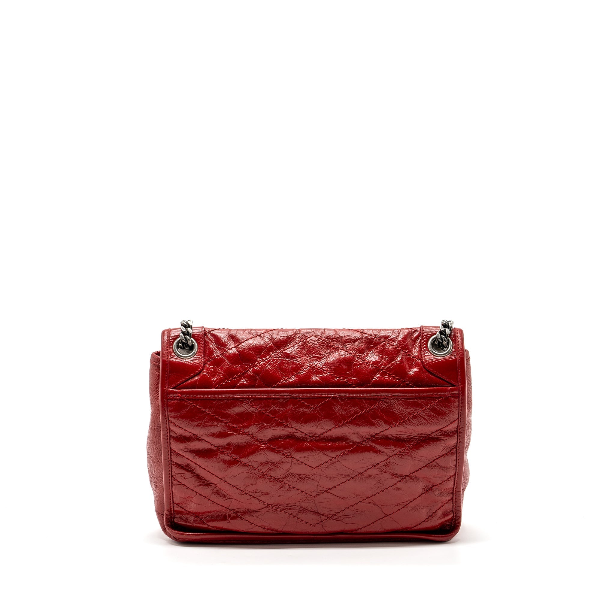 SAINT LAURENT MEDIUM NIKI BAG OF CALFSKIN RED RUTHENIUM HARDWARE