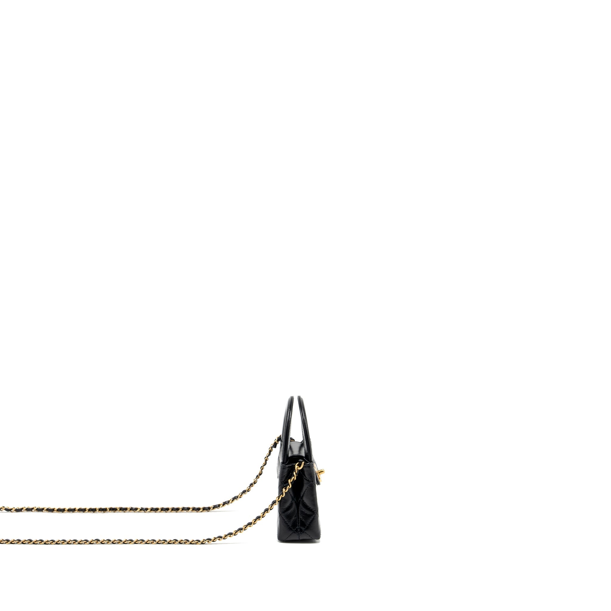 CHANEL 24P MINI NANO KELLY SHOPPER CALFSKIN BLACK GHW(MICROCHIP)