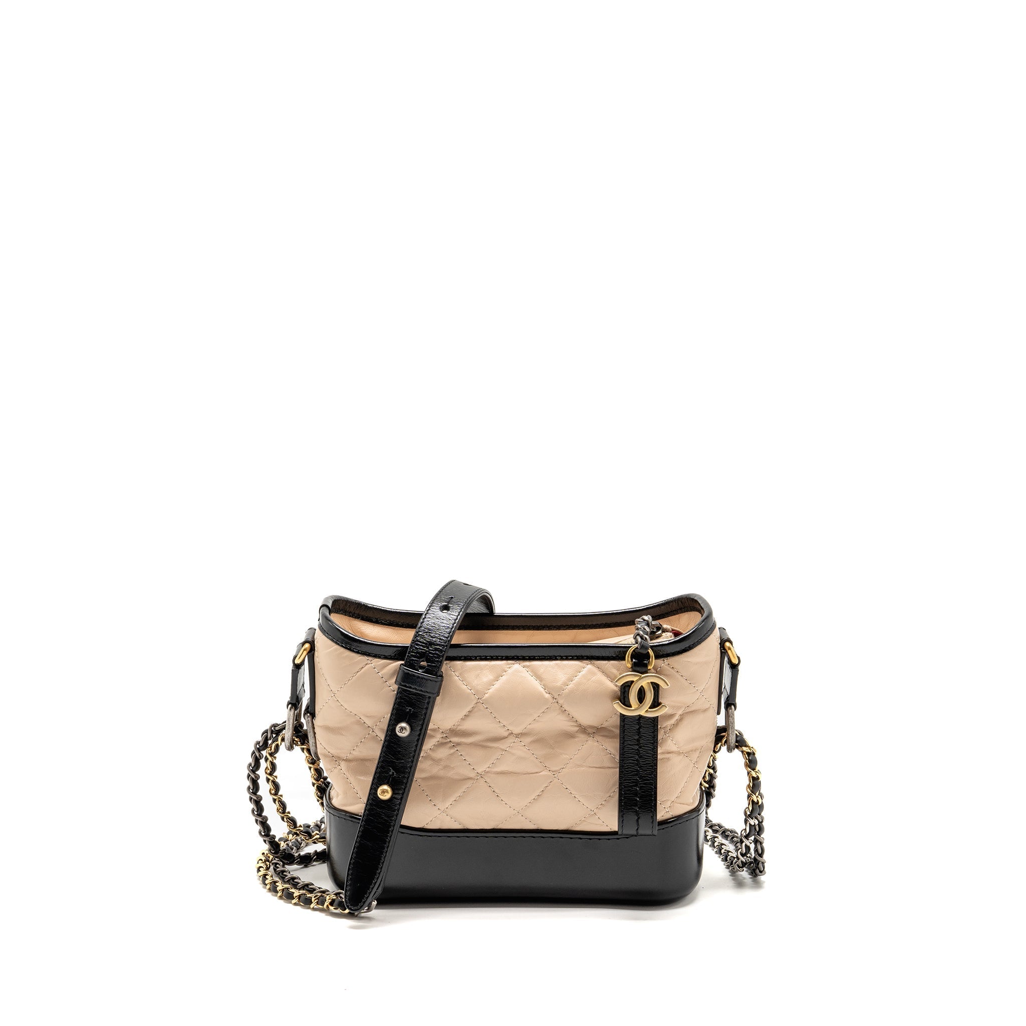 CHANEL SMALL GABRIELLE HOBO BAG CALFSKIN BEIGE MULTICOLOUR HARDWARE