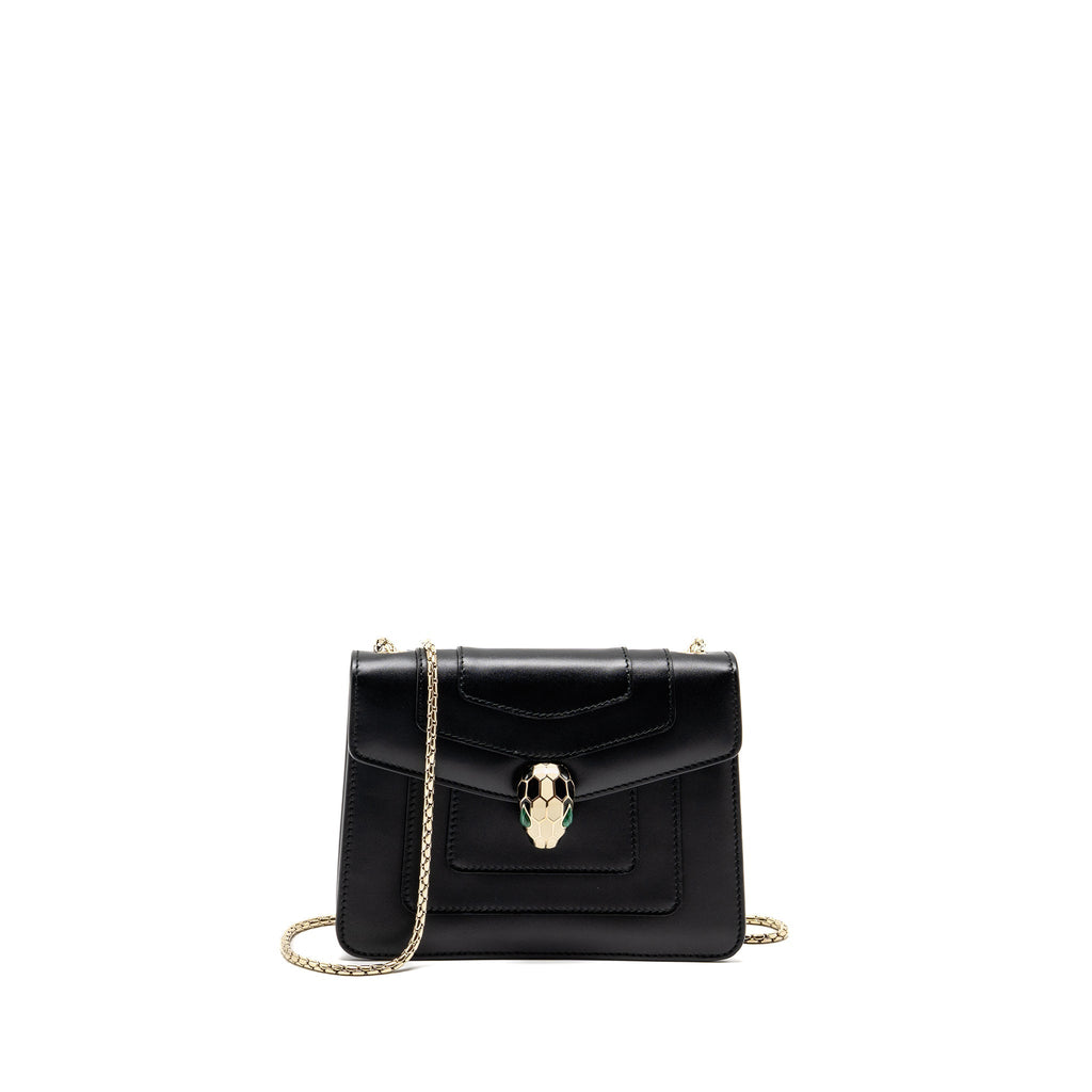 BVLGARI SERPENTI FOREVER CROSSBODY BAG CALFSKIN BLACK LGHW