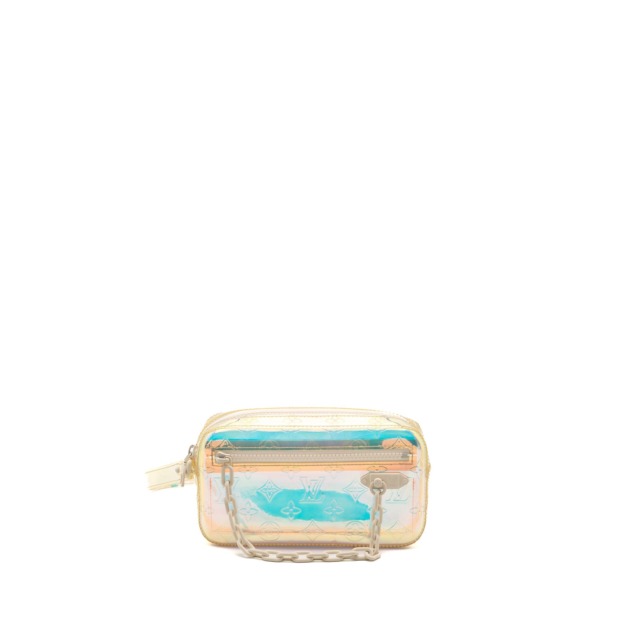 LOUIS VUITTON VIRGIL ABLOH POCHETTE IRIDESCENT MONOGRAM PVC MULTICOLOR WHITE HARDWARE