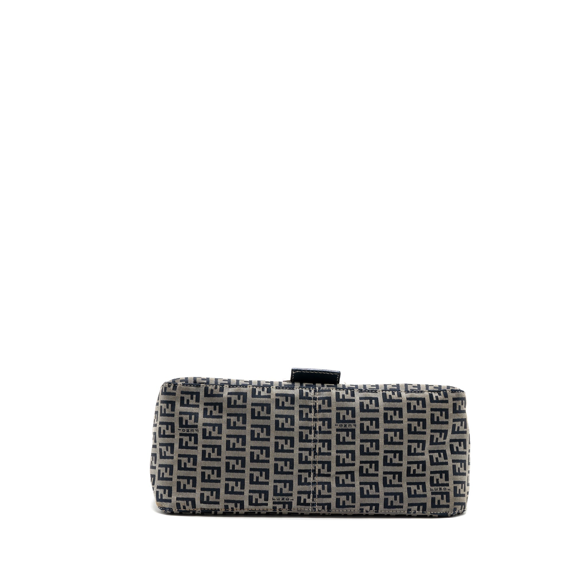 FENDI ZUCCHINO MAMA FLAP BAG FF JACQUARD CANVAS GREY SHW