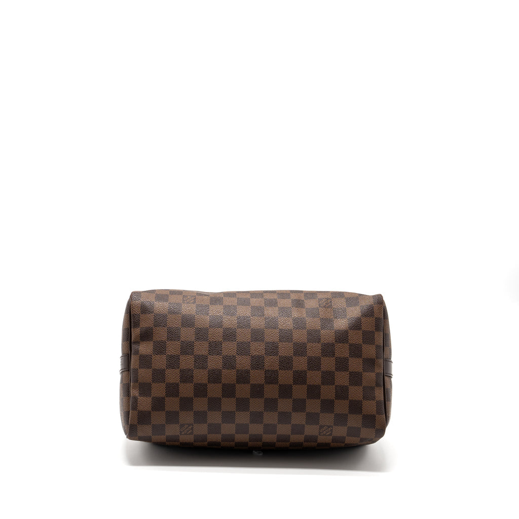 LOUIS VUITTON SPEEDY 30 BANDOULIERE DAMIER EBENE CANVAS GHW