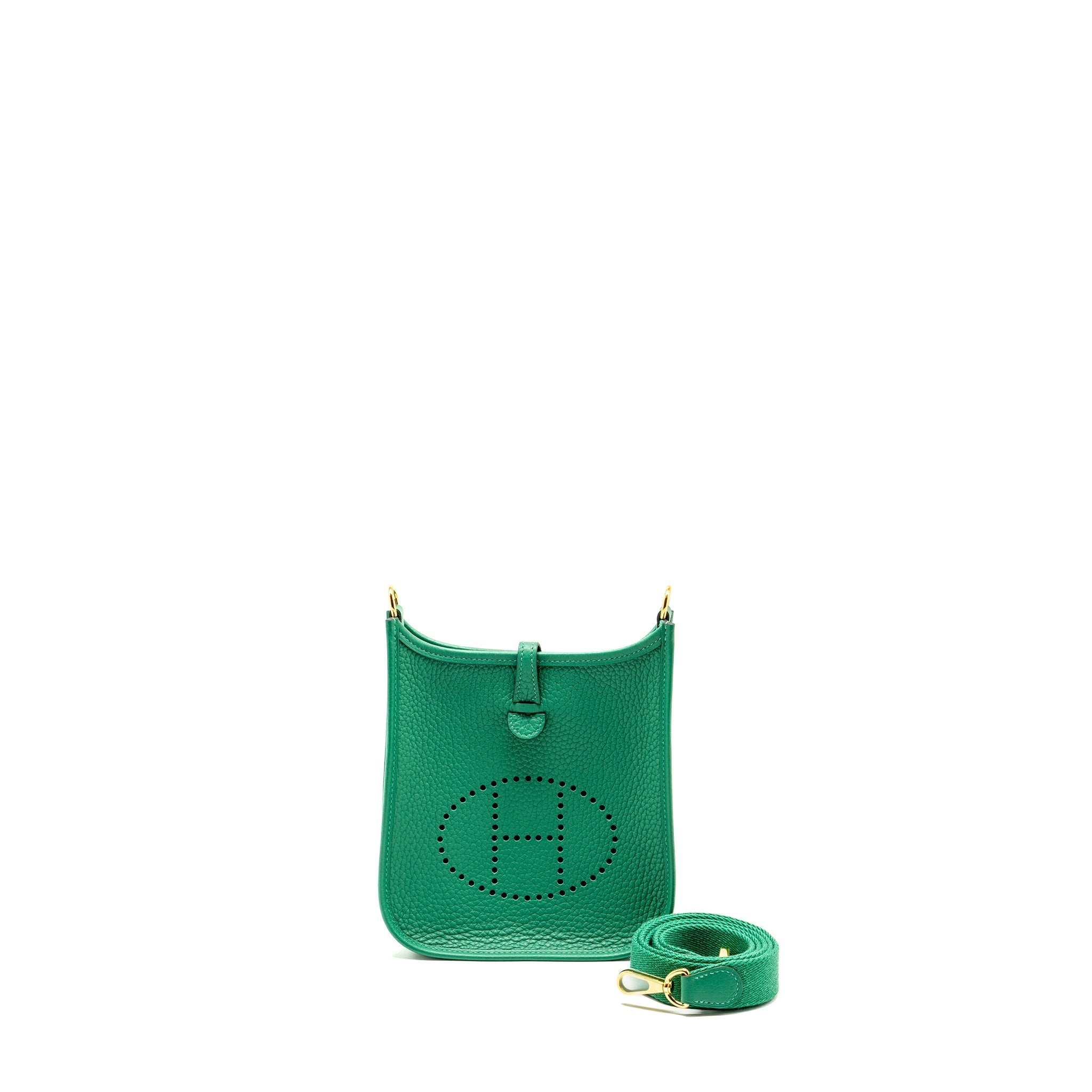 HERMES MINI EVELYN CLEMENCE VERT VERTIGO GHW
