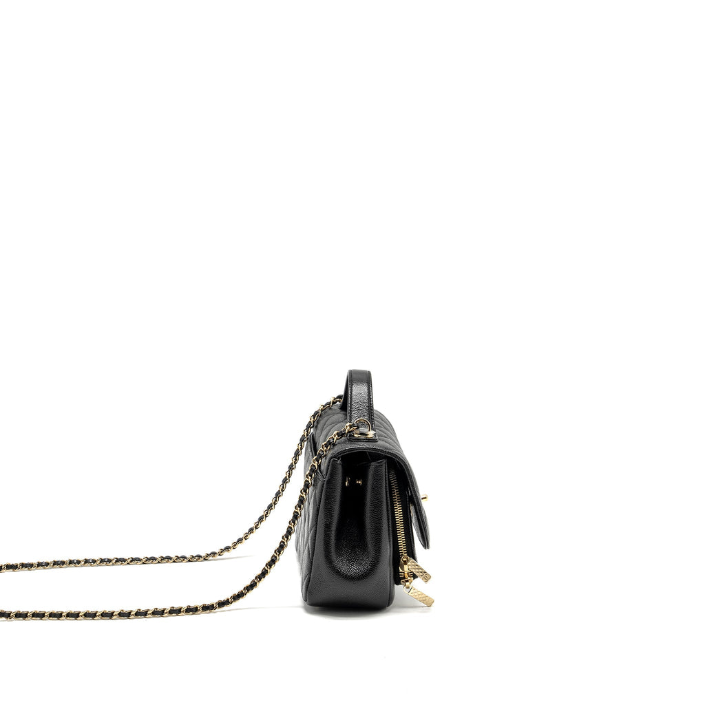 CHANEL SMALL BUSINESS AFFINITY CAVIAR BLACK LGHW