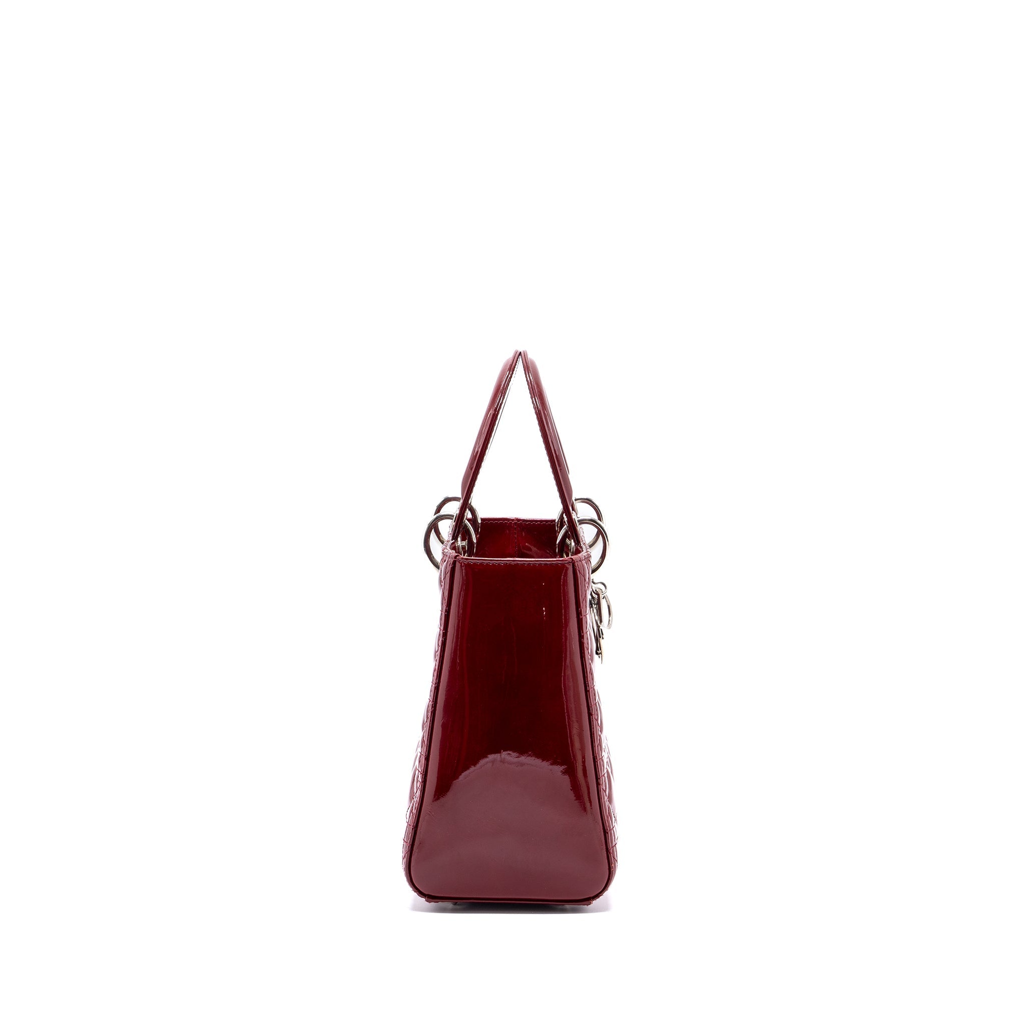 DIOR MEDIUM LADY DIOR PATENT RED SHW