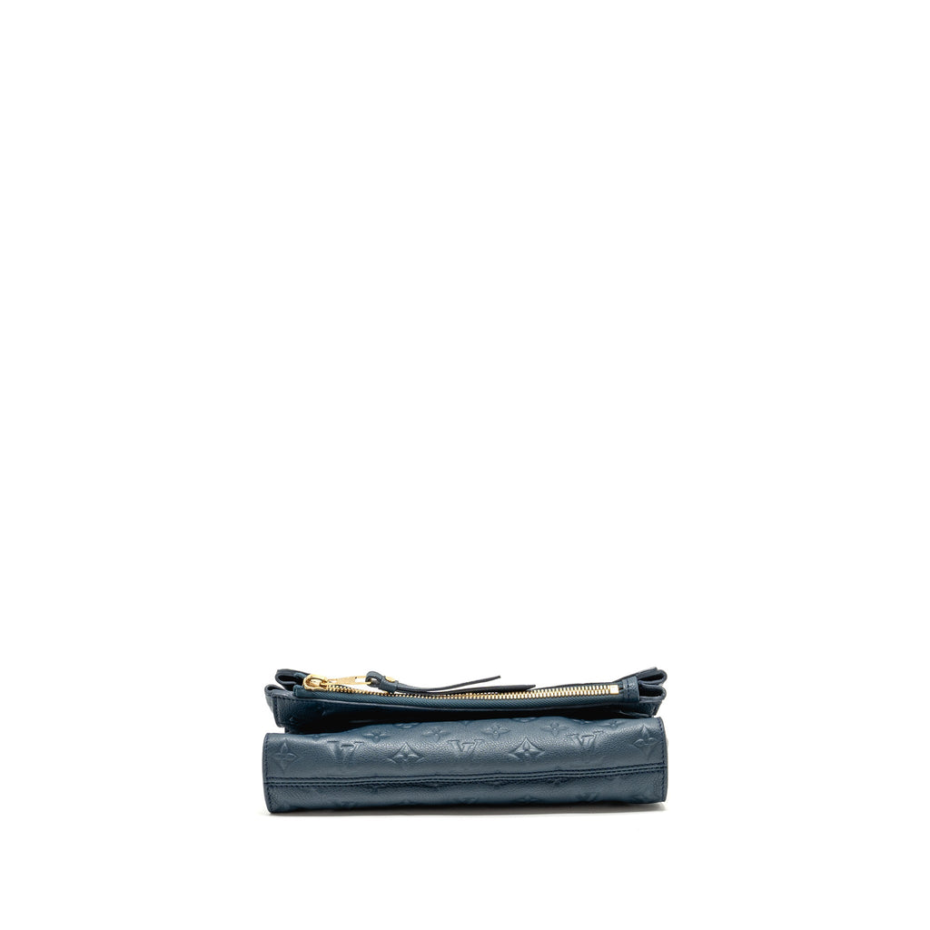 LOUIS VUITTON PETILLANTE CLUTCH MONOGRAM EMPREINTE LEATHER DARK BLUE GHW