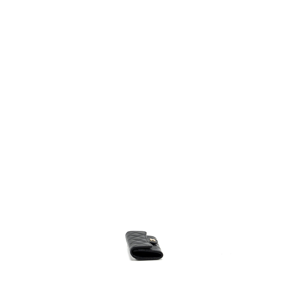 CHANEL CLASSIC FLAP CARD HOLDER CAVIAR BLACK GHW (MICROCHIP)