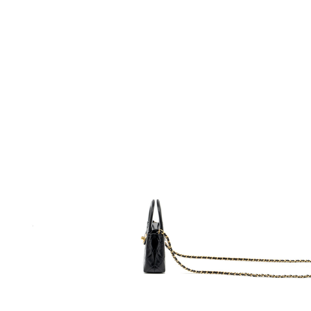 CHANEL 24P MINI NANO KELLY SHOPPER CALFSKIN BLACK GHW(MICROCHIP)