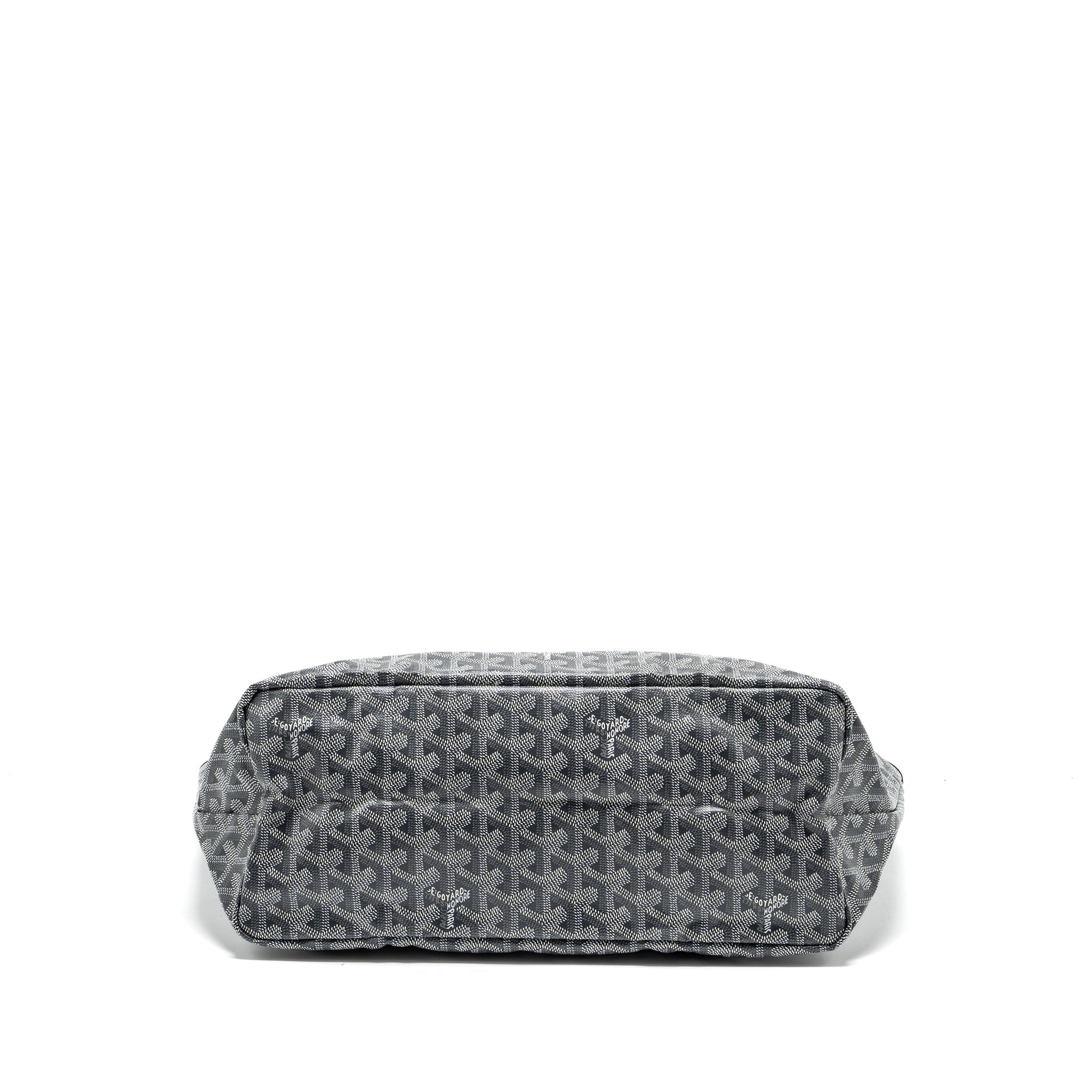 GOYARD SAINT LOUIS PM TOTE BAG GOYARDLINE CANVAS / LEATHER GREY SHW