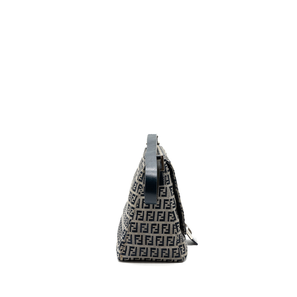 FENDI ZUCCHINO MAMA FLAP BAG FF JACQUARD CANVAS GREY SHW
