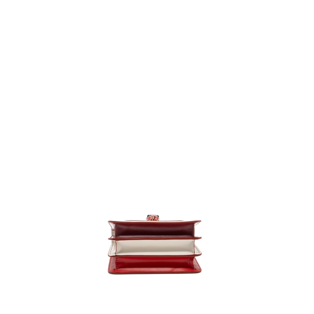BVLGARI TOP HANDLE SERPENTI BAG CALFSKIN WHITE / RED LGHW