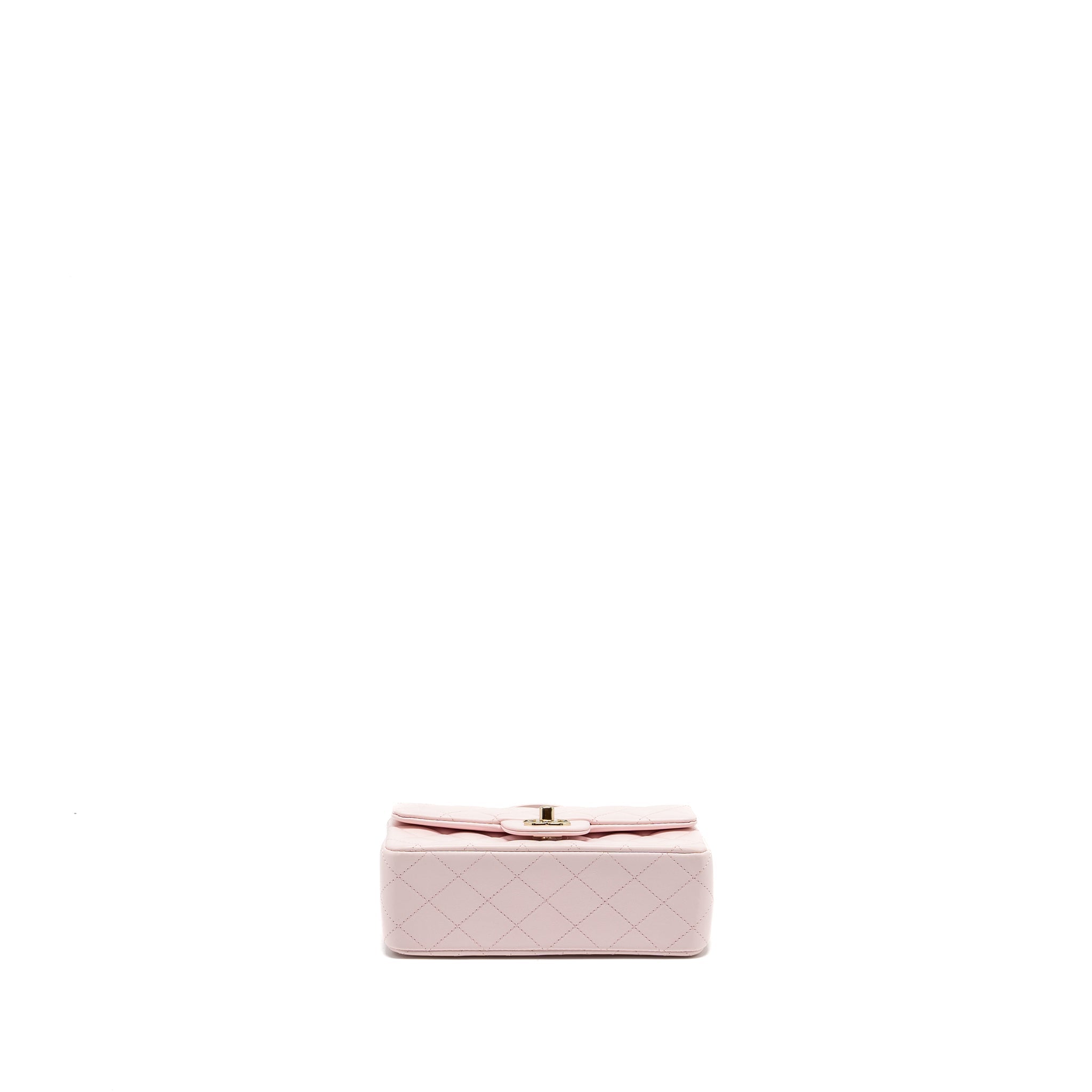 CHANEL TOP HANDLE MINI RECTANGULAR FLAP BAG LAMBSKIN LIGHT PINK LGHW(MICROCHIP)