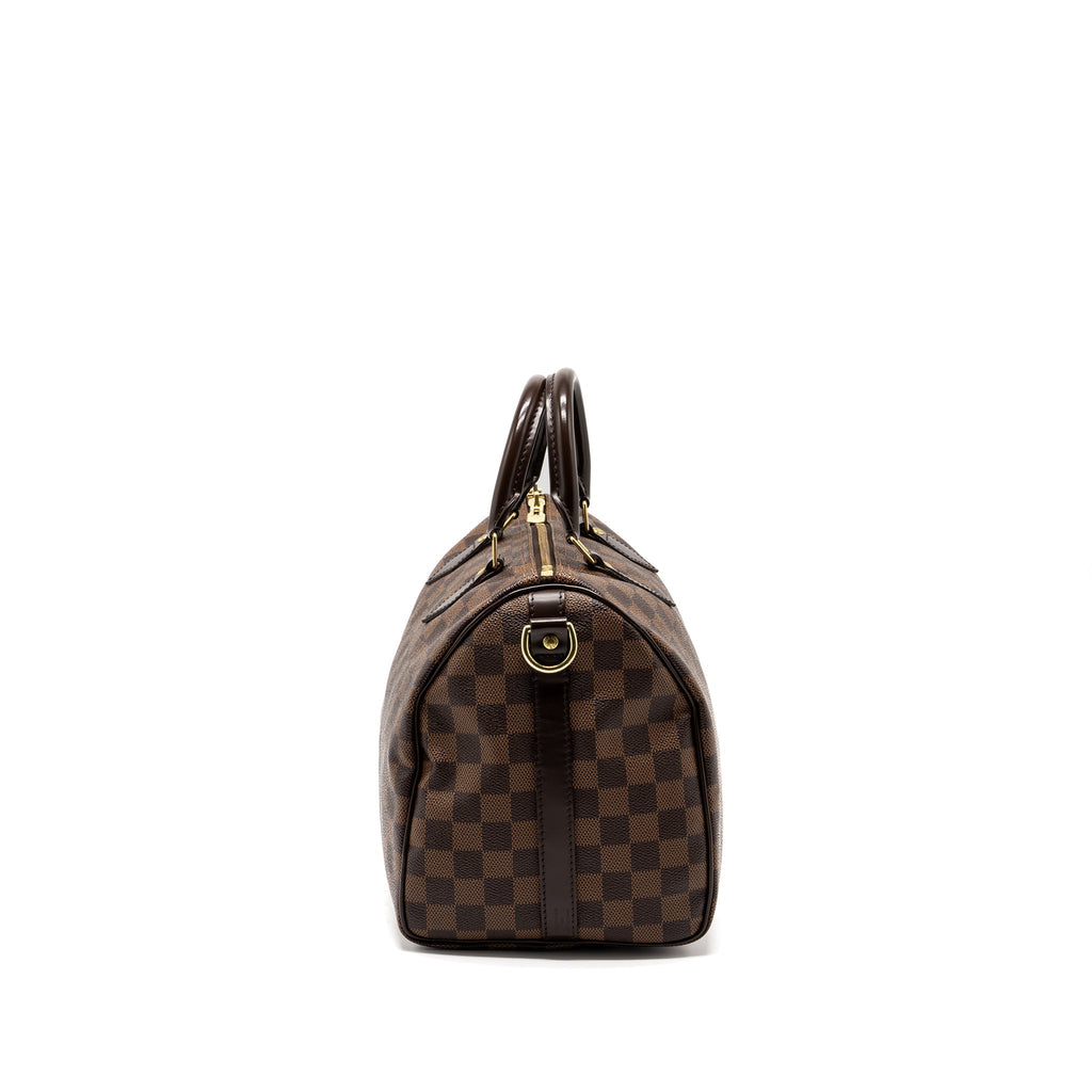 LOUIS VUITTON SPEEDY 30 BANDOULIERE DAMIER EBENE CANVAS GHW