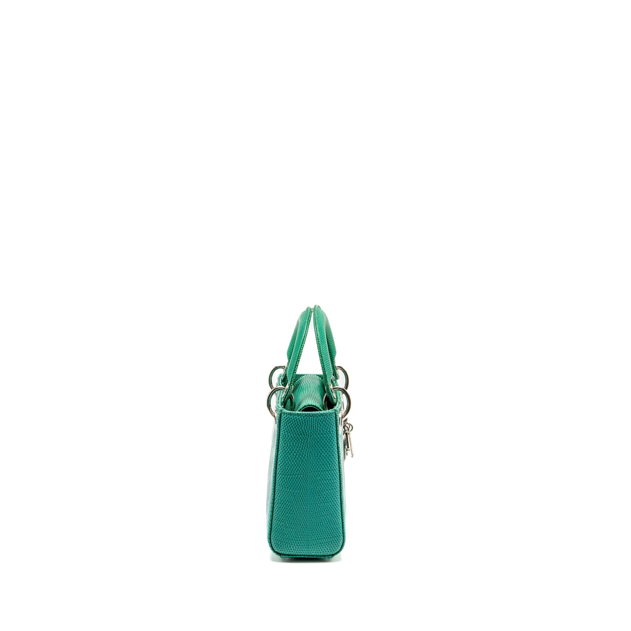 DIOR MINI LADY DIOR LIZARD GREEN CRYSTAL SHW