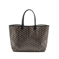 GOYARD SAINT LOUIS PM TOTE  BAG GOYARDINE CANVAS / CALFSKIN BLACK SHW