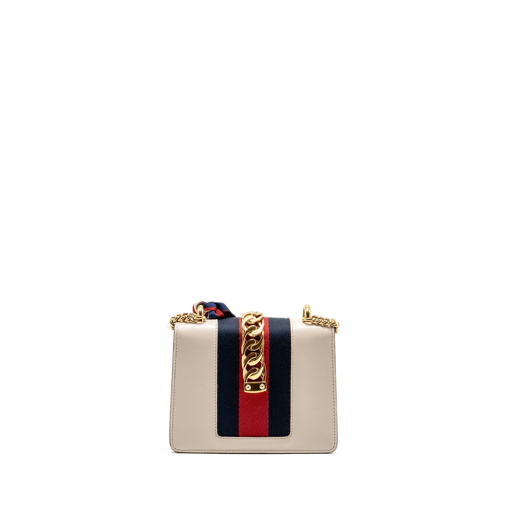 GUCCI MINI SYLVIE CHAIN BAG CALFSKIN WHITE/MULTICOLOUR GHW