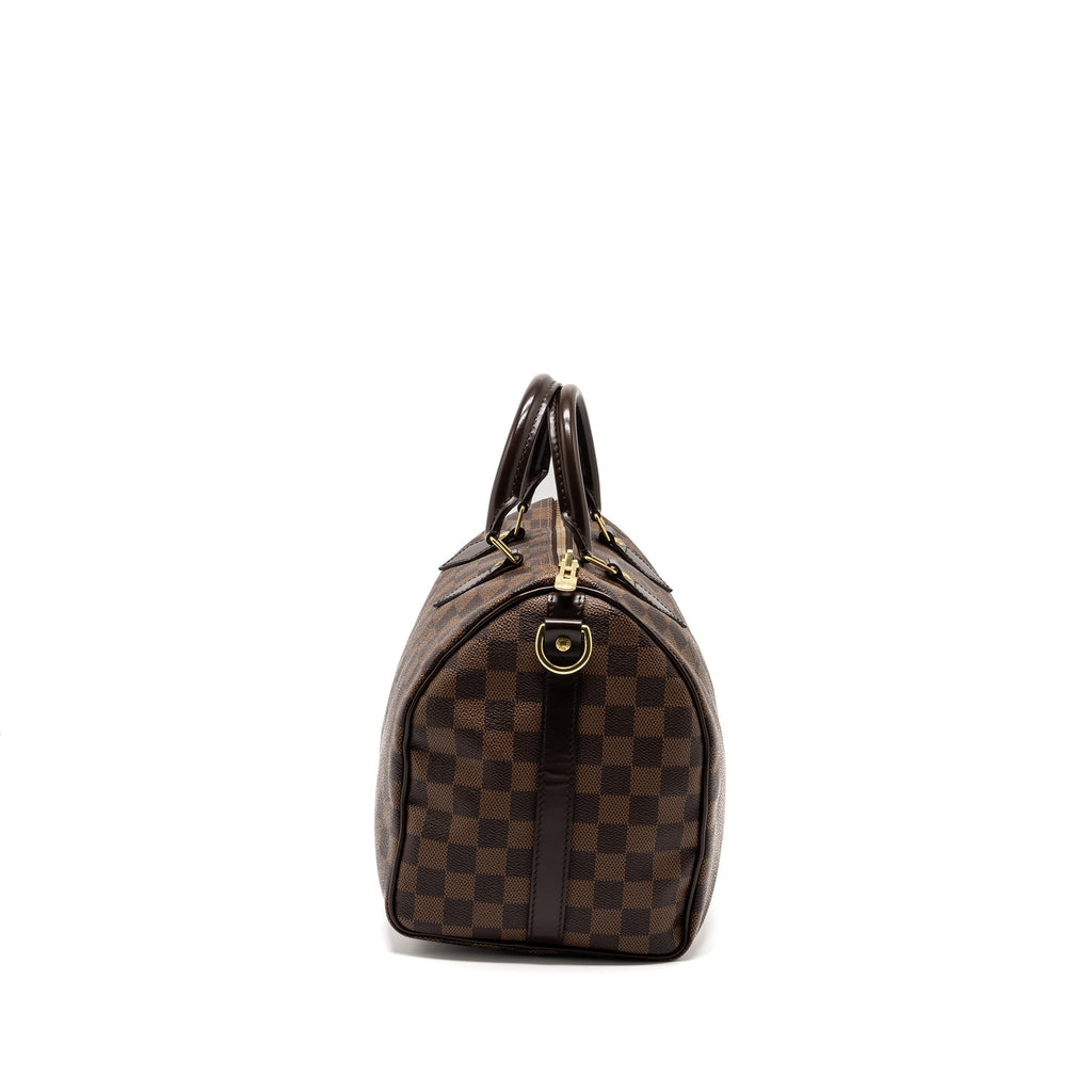 LOUIS VUITTON SPEEDY 30 BANDOULIERE DAMIER EBENE CANVAS GHW