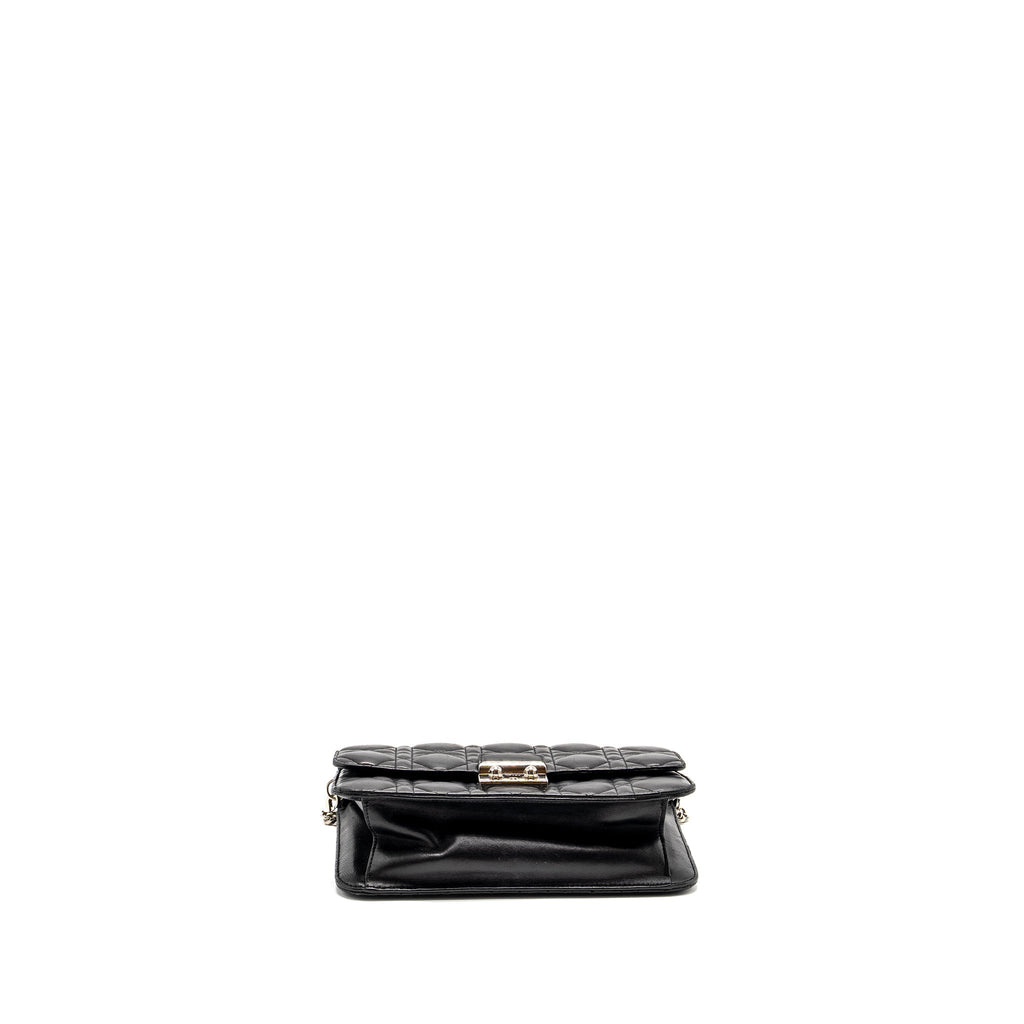 DIOR MISS DIOR PROMENADE POUCH BAG LAMBSKIN BLACK SHW