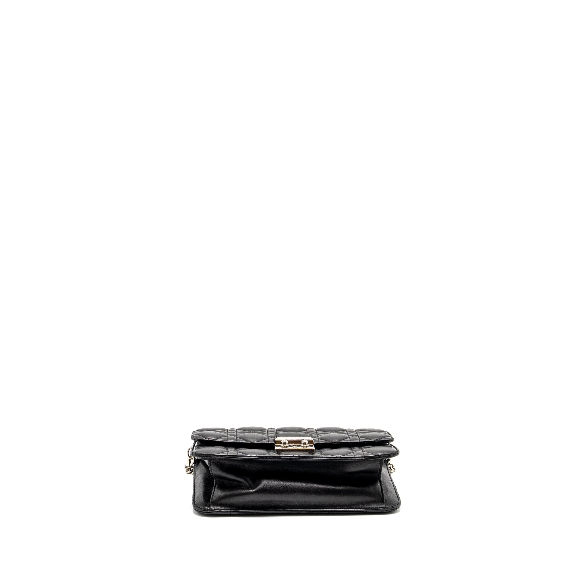 DIOR MISS DIOR PROMENADE POUCH BAG LAMBSKIN BLACK SHW