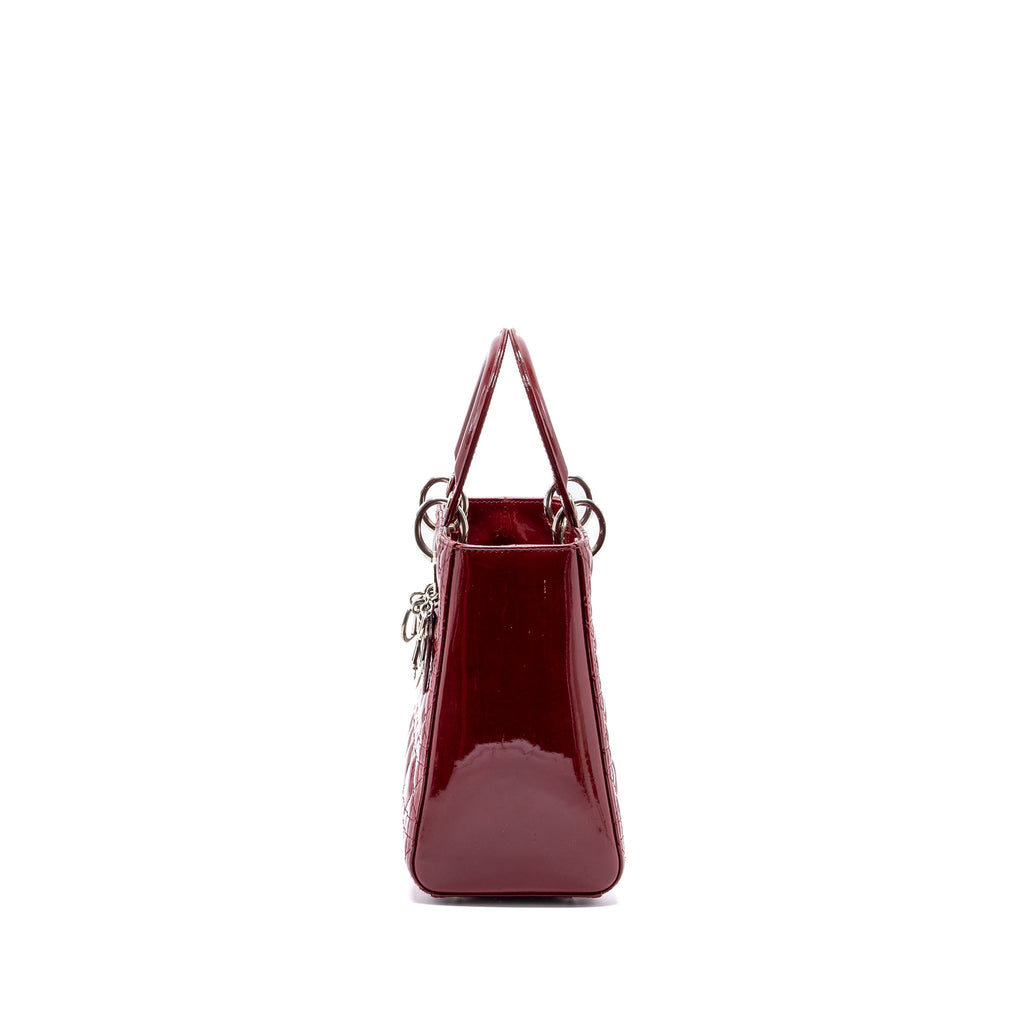 DIOR MEDIUM LADY DIOR PATENT RED SHW