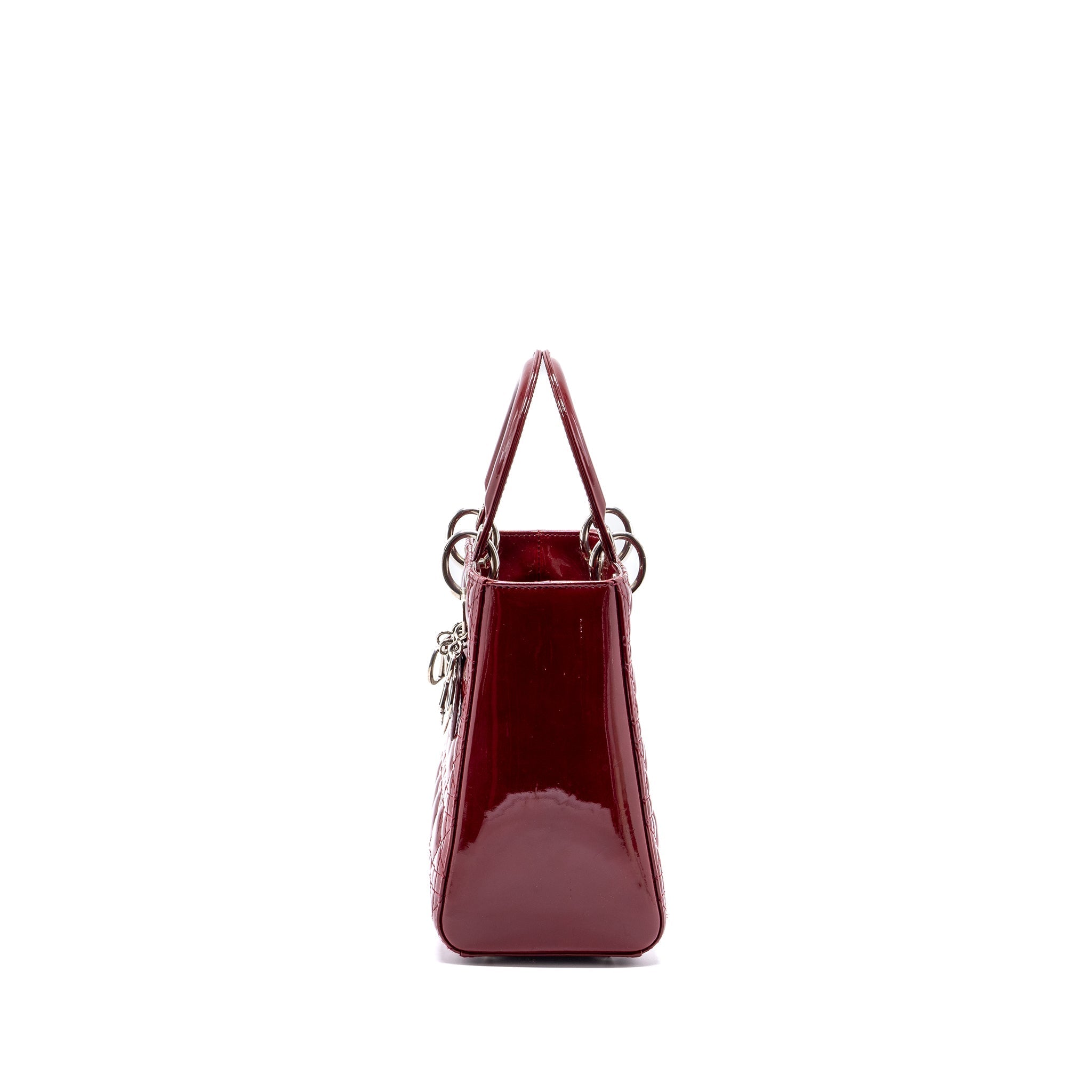 DIOR MEDIUM LADY DIOR PATENT RED SHW