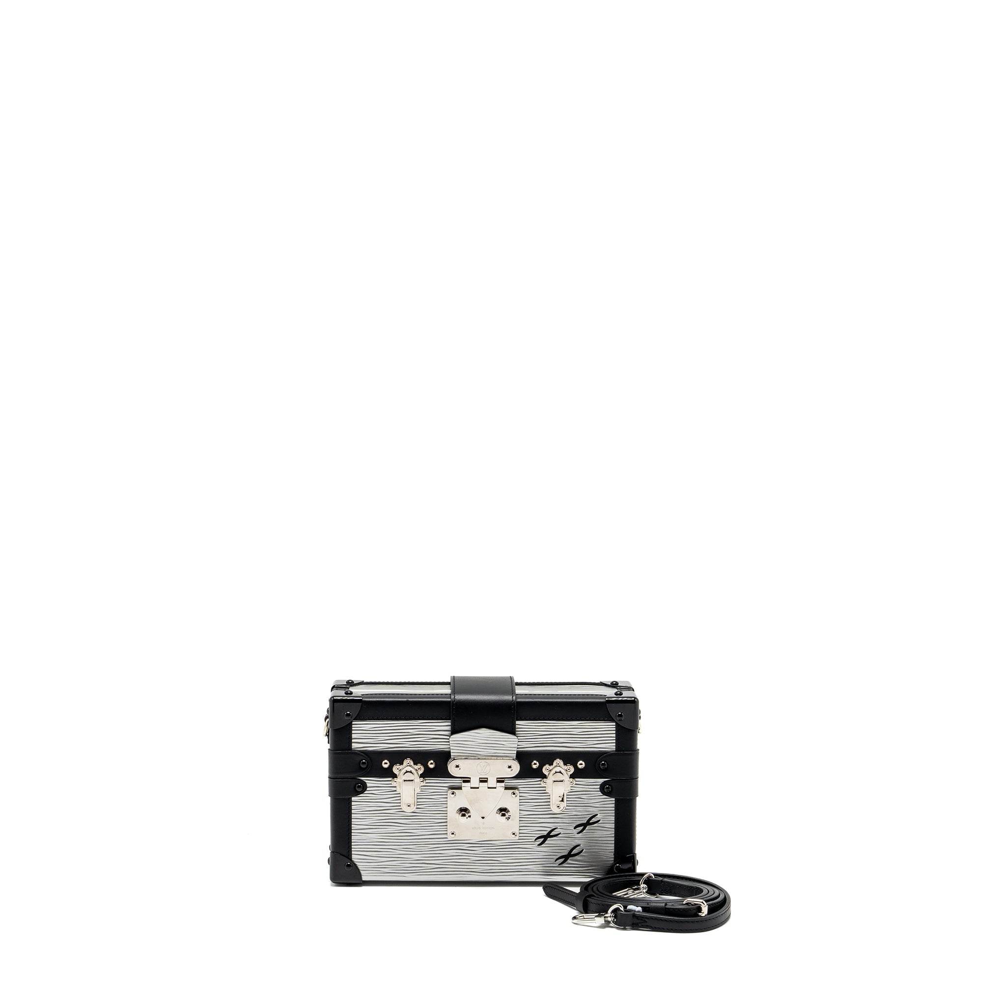 LOUIS VUITTON PETITE MALLE EPI WHITE/BLACK GHW