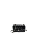CHANEL MINI RECTANGULAR FLAP BAG PATENT BLACK SHW