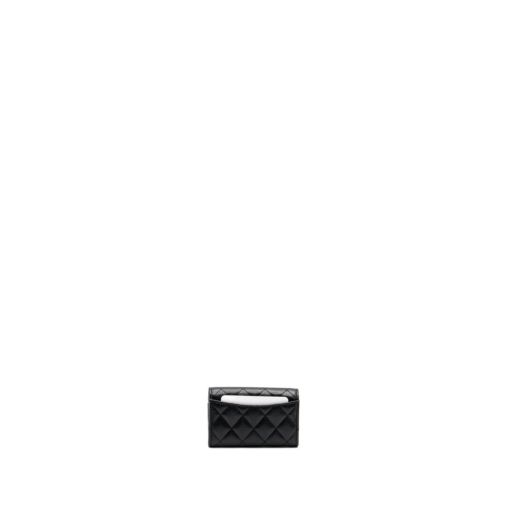 CHANEL CLASSIC FLAP CARD HOLDER CAVIAR BLACK GHW (MICROCHIP)