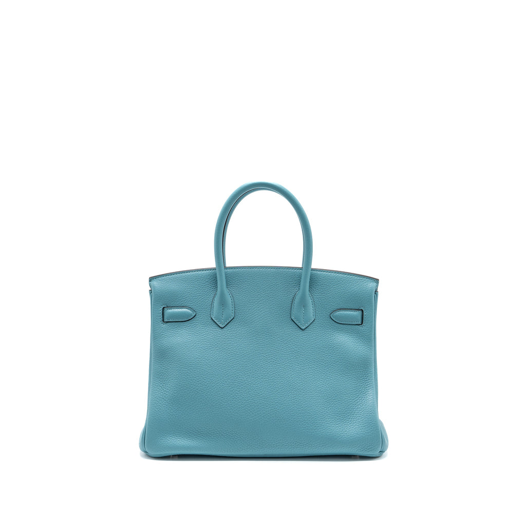 HERMES BIRKIN 30 CLEMENCE 3Z BLUE SAINT CYR SHW