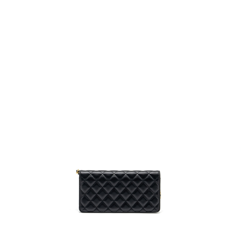 CHANEL 23A CLUTCH WITH CHAIN LAMBSKIN BLACK GHW (MICROCHIP)
