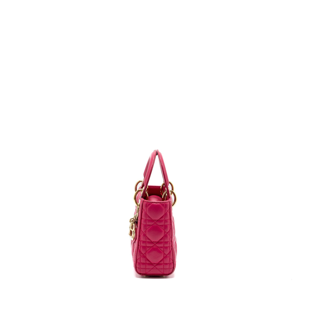 DIOR MINI LADY DIOR LAMBSKIN PINK GHW