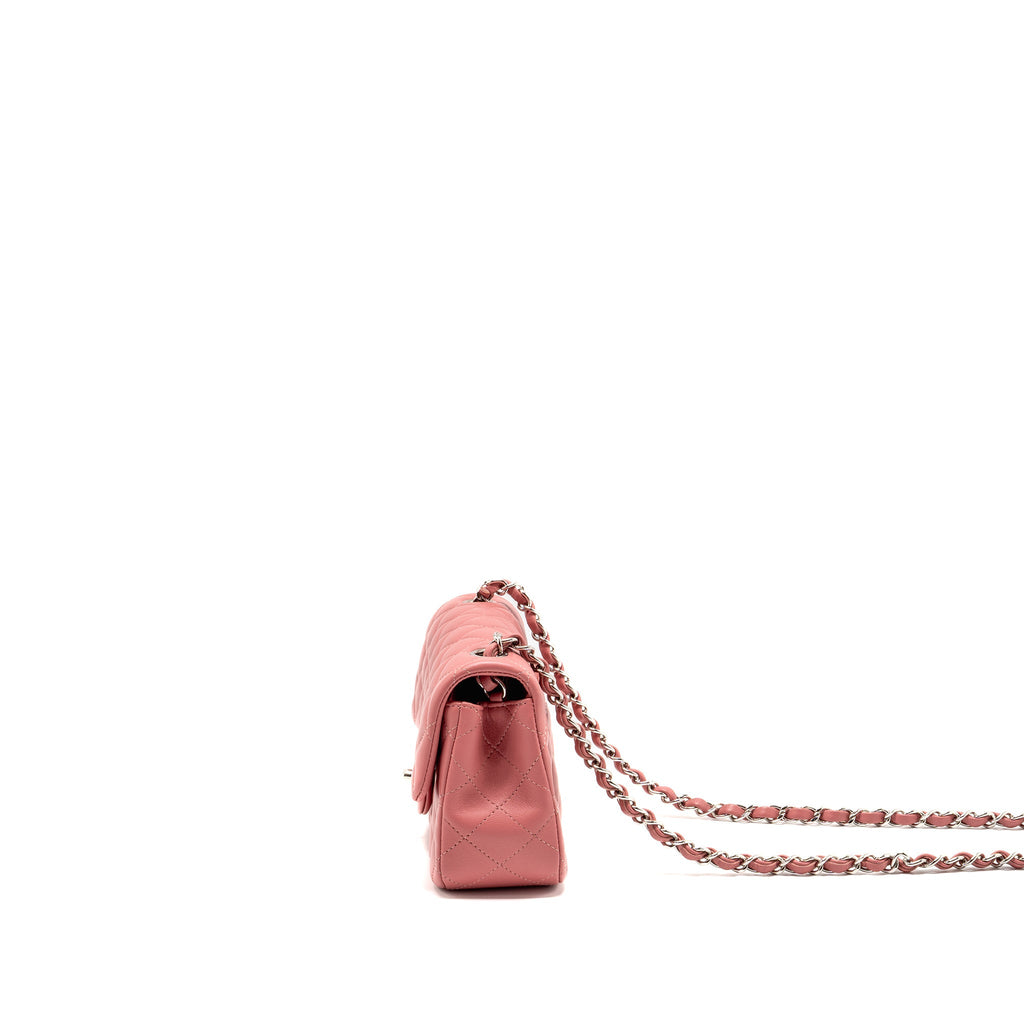 CHANEL MINI RECTANGULAR FLAP BAG LAMBSKIN PINK SHW