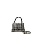 BALENCIAGA HOURGLASS S WOOL HOUNDSTOOTH BLACK/WHITE GHW