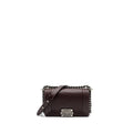 CHANEL CHEVRON SMALL BOY BAG LAMBSKIN BURGUNDY RUTHENIUM HARDWARE