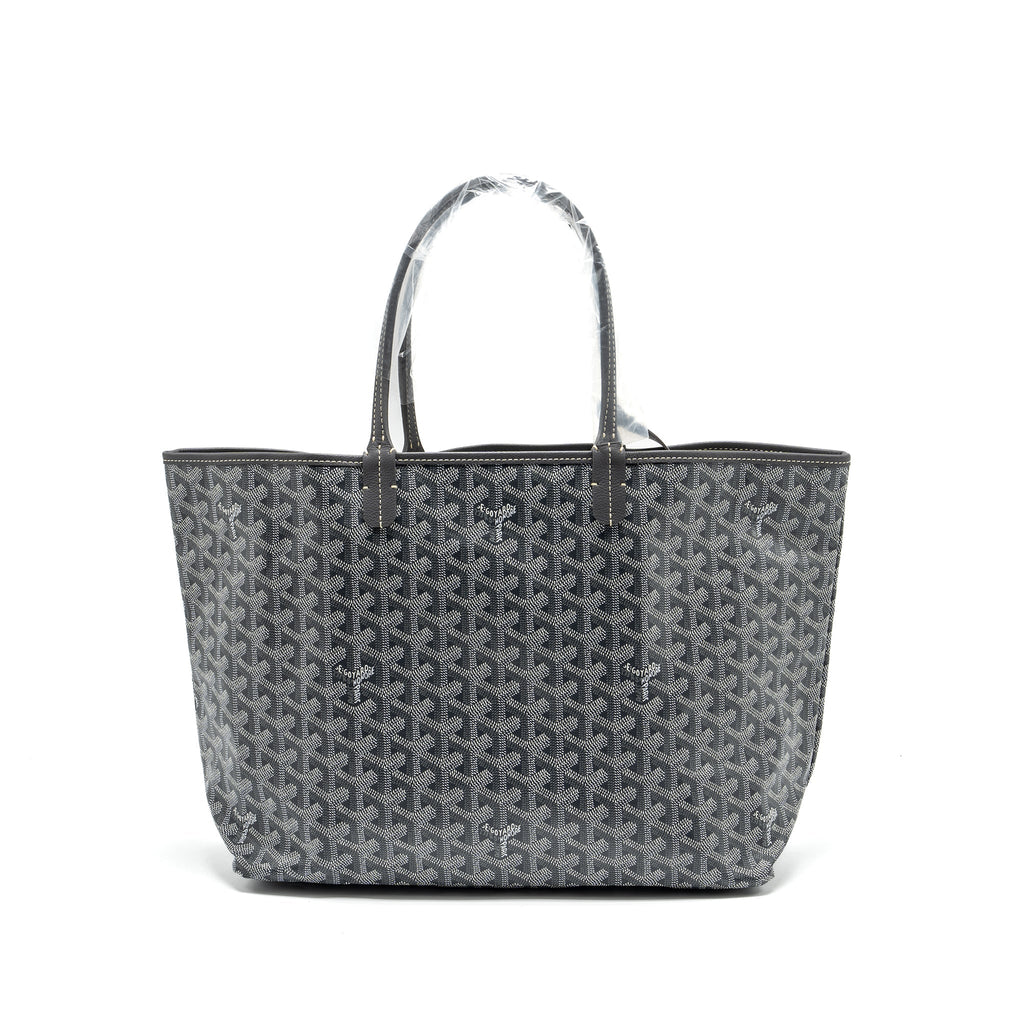 GOYARD SAINT LOUIS PM TOTE BAG GOYARDLINE CANVAS / LEATHER GREY SHW