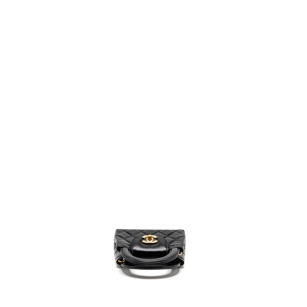 CHANEL 24P MINI NANO KELLY SHOPPER CALFSKIN BLACK GHW (MICROCHIP)