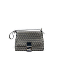 FENDI ZUCCHINO MAMA FLAP BAG FF JACQUARD CANVAS GREY SHW