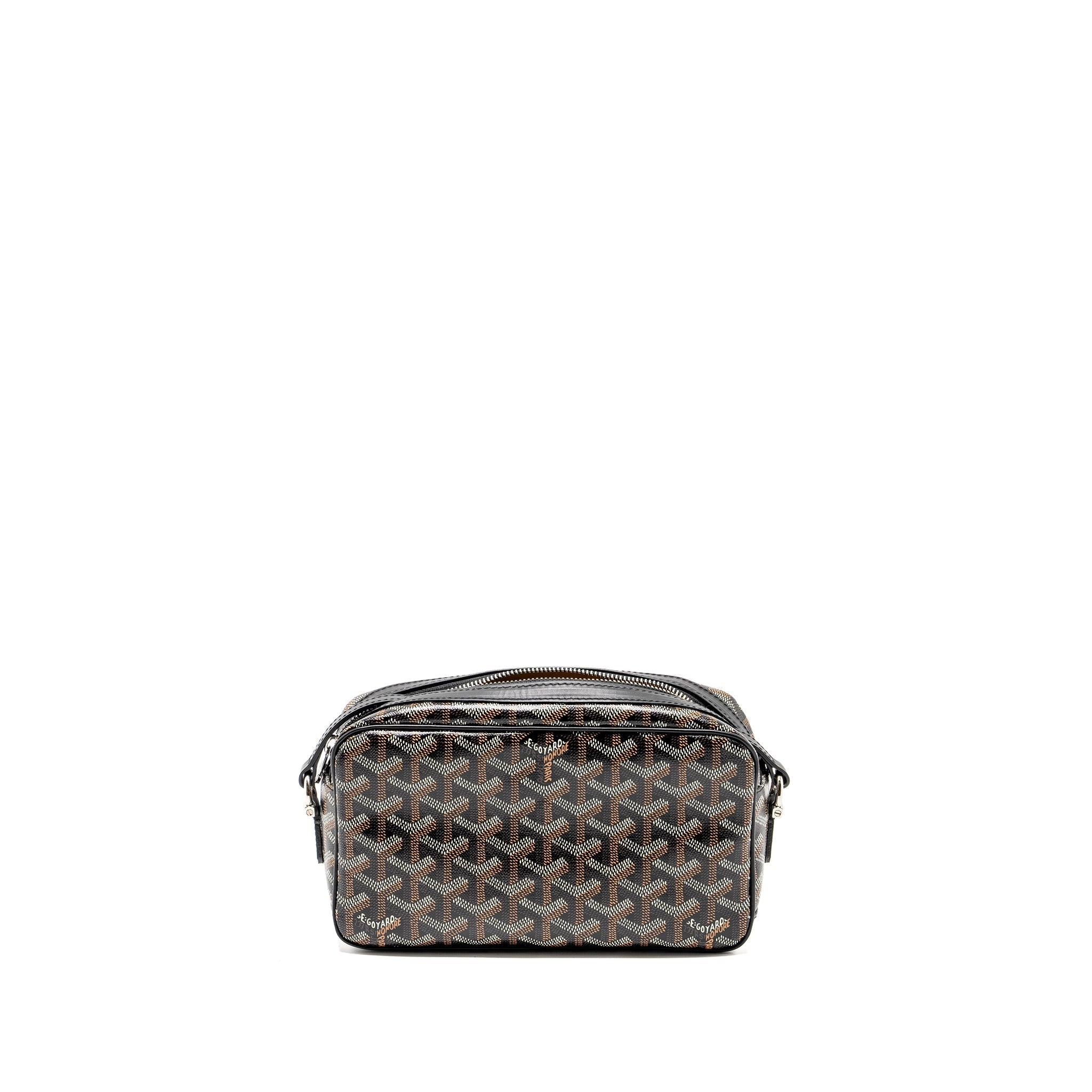 GOYARD CAP VERT PM CROSSBODY BAG GOYARDINE CANVAS/LEATHER BLACK SHW