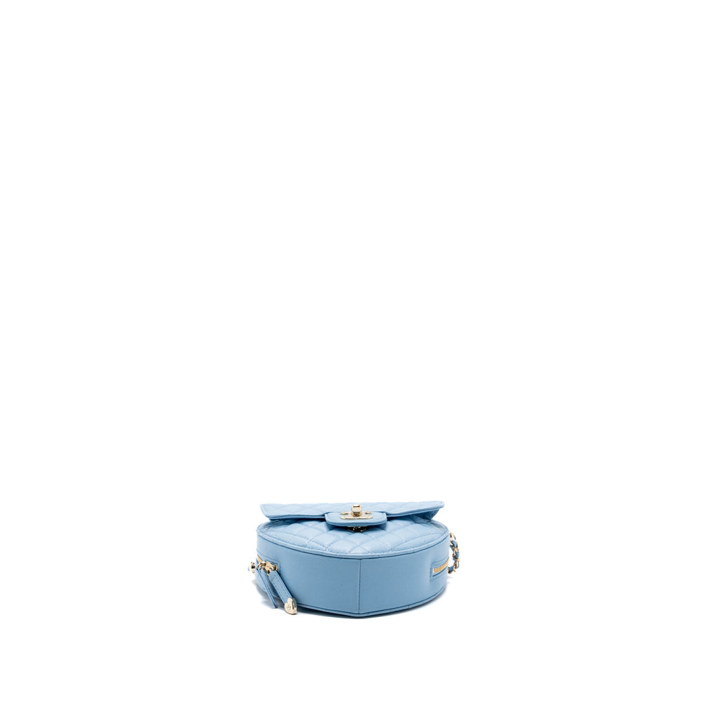 CHANEL HEART BAG LAMBSKIN LIGHT BLUE LGHW (MICROCHIP)