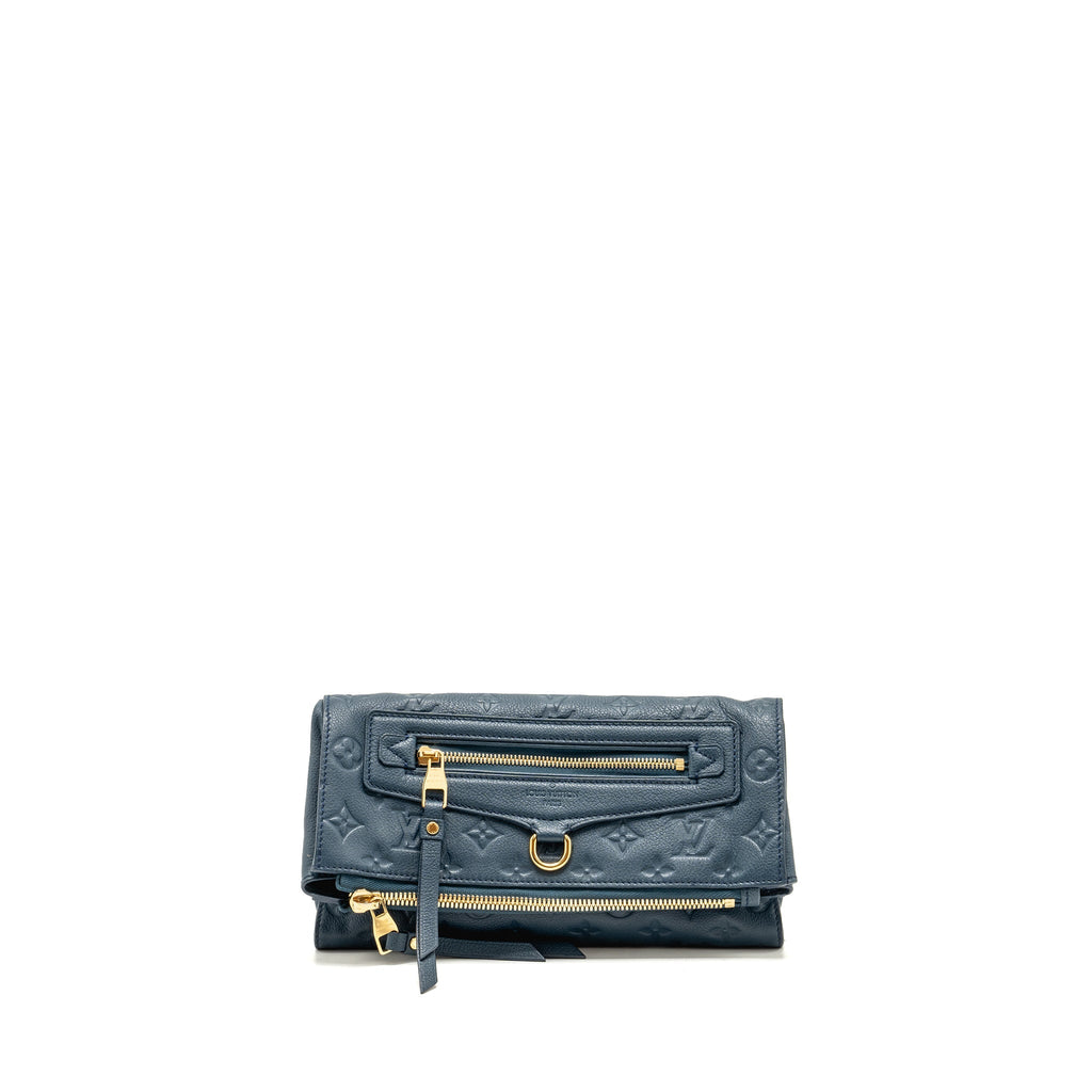 LOUIS VUITTON PETILLANTE CLUTCH MONOGRAM EMPREINTE LEATHER DARK BLUE GHW