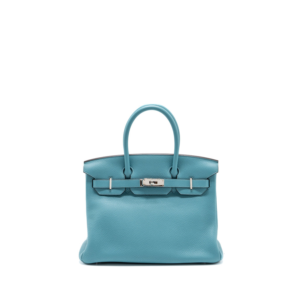 HERMES BIRKIN 30 CLEMENCE 3Z BLUE SAINT CYR SHW